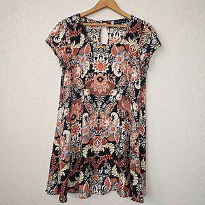 Society Girl Paisley Printed Shift Swing‎ Dress Size Medium